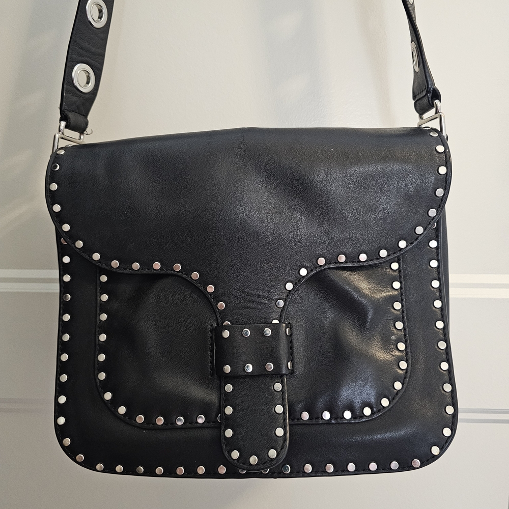 Rebecca Minkoff Black Studded Leather Shoulder Bag - Picture 8 of 8